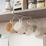 Minimalist Stainless Steel / Cup Holder for Water Cups, Mugs,Coffee Cups / Wall-Mounted for Storage, Organization Under Cabinets