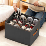 Multiple Lattices Shoes Storage Box Foldable Separated Shoes Box Large Capacity With Handle Shoe Dispenser Shoes Organizer
