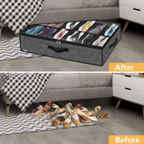 Under Bed Shoe Storage Organizer for Closet Fits Underbed Shoe Containers Boxes Organizador with Clear Cover