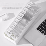 3041 Data Cable Storage Box Desktop Small Box Charger U Disk Drawer Grid Office Good Room Artifact