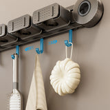 Space Aluminum Suction Cup Mop Rack Punch-Free with Buckle Clamp Mop Rack Wall-mounted Removable Hook Mop Clip Balcony Bathroom