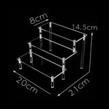 Acrylic Riser Display Stand Perfume Organizer Shelves for Amiibo Funko Figures Toys Cupcake Desserts Collection Cosmetic Jewelry