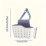 No-Drill Sponge & Brush Holder with Drainage, Adjustable Over-Sink Rack for Faucet, Quick Install