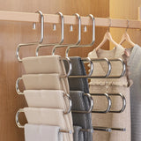1PC Stainless Steel Pants Rack Five-Layer Multi-Functional Hanger Multi-Layer Pants Storage Rack Home