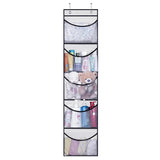 Foldable Wall Hanging Shelves Over The Door Clothes Organizer Storage for Closet with 5 Pockets Organizer for Bedroom Bathroom