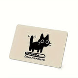 Black Cat Illustration Mouse Pad Small Office Table Mats Computer Accessories Washable Non-slip Rubber with Precision Lock Edge