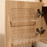 Transparent Wall-Mounted Cosmetic Organizer Self-Adhesive Cabinet Storage Box for Lipstick Jewelry Makeup-Adjustable Bathroom