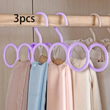 1pc/3pcs/5pcs Five-Ring Storage Hanger, Multifunctional Clothes Scarves , Save Space Closet Organizer For Home And Dorm