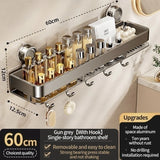Bathroom Suction Cup Storage Rack Shower Caddy Multi-Functional Towel Holder For Organizing And Drying
