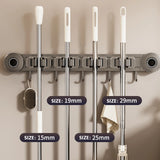 Space Aluminum Suction Cup Mop Rack Punch-Free with Buckle Clamp Mop Rack Wall-mounted Removable Hook Mop Clip Balcony Bathroom