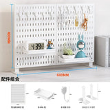 Desktop pegboard storage kit: Stand-up clip - on panels, perfect for home office and study storage.