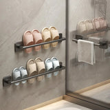 Bathroom Slipper Rack, No-Drill Wall-Mounted Draining Storage Hanging Rack for Toilet Door, Shoe Storage Organizer.