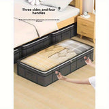 2-Pack Under-Bed Storage Bins, Large Capacity, Dustproof & Moistureproof with Clear Window Lid, Space-Saving Organizer
