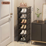 Shoe rack Small shoe cabinet widened against the wall door shoe rack small narrow household storage rental multi-storey