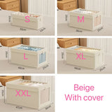 Foldable Clothes Storage Box with Transparent Window, Oxford Cloth, Household, Dustproof, 1Pc