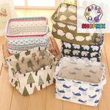 1pc Cotton Linen Fabric Waterproof Desktop Sundries Basket Storage Box Cosmetic Toy Organizer Underwear Socks Clothes Storagebag
