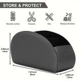 5 Compartments Remote Control Box Living Room Desktop Storage Box PU Leather Air Conditioner TV Remote Control Bracket Storage