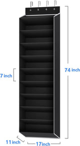 10 Tiers Large Over the Door Shoe Organizer Hanging Shoe Rack with Deep Pockets for Storage Door Storage Solution