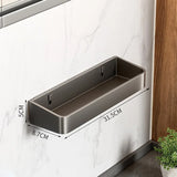 Grey Wall-Mounted Kitchen Spice Rack Kitchen Storage Rack Household Multifunctional Carbon Steel Storage Box Kitchen Accessories