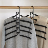 5pcs Heavy Duty Space-Saving Metal Hangers with Non-Slip Foam Pads - Multi-Layer Design for Coats, Sweaters, Suits, and T-Shirts