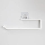 No-Drill Under Cabinet Paper Towel Holder with Towel Hook,Self-Adhesive Plastic Paper Roll Rack,Kitchen Tissue & Cloth Organizer