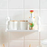 1PC 2PCS Self-adhesive Tape Buckle Holder Bathroom Shampoo Storage Racks Plastic Shelf Storage Organization Shelves Support