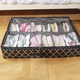Under Bed Shoe Storage Organizer for Closet Fits Underbed Shoe Containers Boxes Organizador with Clear Cover
