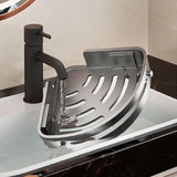 Suction Cup Bathroom Shelf Wall Mounted Three-story Storage Organizer Strong Load-bearing Stainless Steel Wall Corner Shelf
