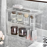 Transparent Acrylic Makeup Organizer Dustproof Storage Box Perfume Skincare Display Case Blind Box Figurine Organizer Shelf