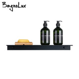 Matt Black Wall Shelf 30-50cm Modern Bathroom Accessories Kitchen Shower Bath Storage Rack Wholesale Promotion