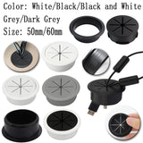 50mm 60mm Cable Grommet Desk Cord Hole Cover, Wire Outlet Port Threading Box Cover for Office Table Countertop Cable Management