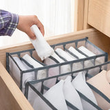 1-2PC 6/7/11 Grids Closet Organizer for Socks Home Separated Underwear Storage Box Jeans Bra Organizer Foldable Drawer Organizer