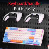 Desktop pegboard storage kit: Stand-up clip - on panels, perfect for home office and study storage.