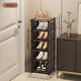 Shoe rack Small shoe cabinet widened against the wall door shoe rack small narrow household storage rental multi-storey