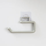 No-Drill Under Cabinet Paper Towel Holder with Towel Hook,Self-Adhesive Plastic Paper Roll Rack,Kitchen Tissue & Cloth Organizer