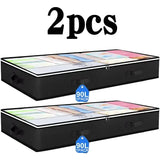 1/2pc Underbed Quilt Storage Bag Large Capacity Non-woven Foldable Clothing Sorting Bag Dustproof Storage Box Wardrobe Organizer