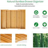 Expandable Bamboo Kitchen Drawer Organizer,Adjustable Cutlery Holder and Cutlery Tray Organizer,Drawer divider for silverware,Ta