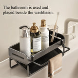 Kitchen Shelf with Pole. Sink Cloth Sponge Drain Faucet Sink Dishwashing Steel Wire Ball Sponge Wipe Storage, Tilted Water Tray