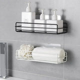 Japanese-style wrought iron bathroom shelf wall-mounted shower gel storage rack toilet free punch toiletry stand