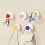 Colorful strong suction cup hook, no punching bathroom kitchen hook - movable, suitable for keys, towels, bags, dolls