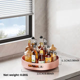 360° Rotating Kitchen Spice Rack Carbon Steel Lazy Susan Turntable Organizer for Pantry Cabinet Countertop