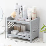 Desktop Double Plastic Storage Shelf Office Stationery Cosmetics Storage Box Kitchen Bathroom Storage Shelf