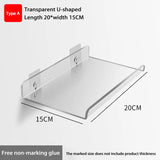 Self Adhesive Storage Shelf Wall-mounted Storage Rack Removable Bathroom Shower Organizer Kitchen Wardrobe Bathroom Accessories