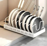 Slide Rail Pull Out Tray Organizer Adjustable Dish Storage Rack Practical Holder For Kitchen Cabinet Pots Pans Household