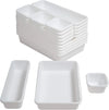 18 Pcs Interlocking Drawer Organizer Set - White Plastic Dividers for Kitchen, Office, Bathroom