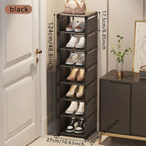 Shoe rack Small shoe cabinet widened against the wall door shoe rack small narrow household storage rental multi-storey