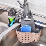 No-Drill Sponge & Brush Holder with Drainage, Adjustable Over-Sink Rack for Faucet, Quick Install