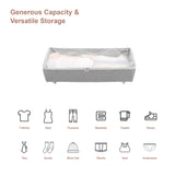 Rolling Under Bed Storage Bin with Zipper for Shoes and Clothes Organization in Gray