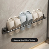 Bathroom Slipper Rack, No-Drill Wall-Mounted Draining Storage Hanging Rack for Toilet Door, Shoe Storage Organizer.