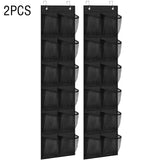 12 Pockets Over the Door Shoe Organizer Large Mesh Pockets With 2 Hooks Transparent Fabric Shoe Rack Storage Bag For Bedroom
